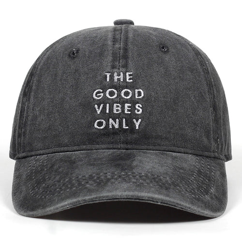 VORON 2019 new Washed Cotton THE GOOD VIBES ONLY Adjustable Solid Baseball Cap